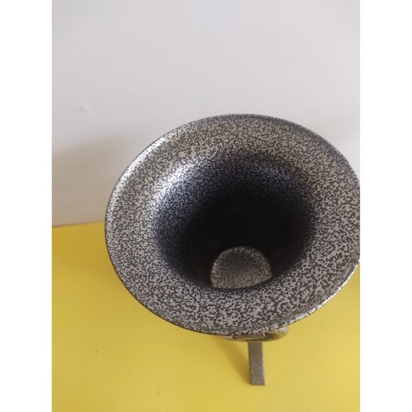 Decorative Ornate Powdered Black metal Vases/Candle Holder set(2) - Picture 3 of 12